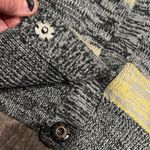 LNA  snap front cardigan, sweater, striped yellow black with a bit of gray Photo 2