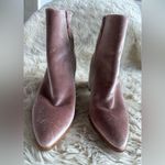 Stuart Weitzman  Trendy Canvel Bootie In Candy Pink Velvet Block Heel Size 7M Photo 4