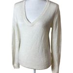 Brandy Melville  SOft Fuzzy V Neck Sweater Cream One Size Photo 0