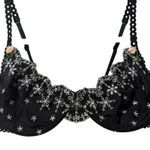 Free People NWT  Sweet Sugar Black Underwire Floral‎ Whimsy Eyelet Bra 34C Photo 0