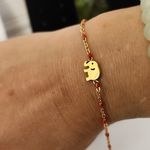 18k Gold Stainless Steel Dainty Elephant Chain Bracelet Red Photo 4