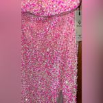 Berlin Nova  Pink Sequin Open Front Prom Dress Photo 6