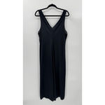 Vanity Fair Vintage 80s Long Black Nightgown Pink Embroidery Flowers Made in USA Photo 5