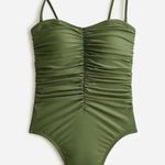 J.Crew New Green Ruched Sweetheart One-Piece Swim Bathing Suit Women's Size 22 Photo 0