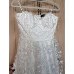 Lulus NWT  Quite Perfect White Floral Embroidered Strapless Midi Dress Tube Sz S Photo 2