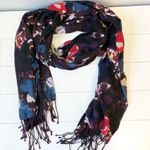 Gap Floral Wrap Style Scarf with Fringe - Purple Photo 0