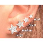 Boutique Unisex Star Stud Earrings, 14k Gold Filled Pave Sparkly‎ Jewelry Photo 6