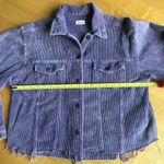POL Cropped Corduroy Shacket, Distressed Hem, Lilac, Purple, Size S Photo 10