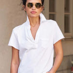 Frank & Eileen Charlotte Perfect Polo White Cotton Capsule Quiet Luxury Size L Photo 0