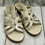 Easy Street  Women's Beige Cream Strappy Faux Snakeskin Sandals Neutral Classic Photo 0