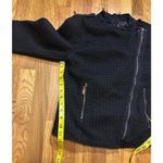 Montana Co Women’s Small Blackberry Crochet Knit Raw Hem Asymetrical Moto Black Photo 5