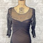 BCBGMAXAZRIA Mesh Ruched Cocktail Dress Photo 2