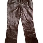 Pelle Pelle 💖  Brown Leather Pants - Y2K Lace Up Details Photo 0