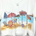 Vintage Y2K Go Nutz Beach Print Cotton Button Up T Photo 2