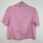 Buffalo David Bitton Pink Linen Blend Short Sleeve Button Up Shirt Boxy Relaxed Photo 10