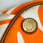 Michael Kors Large orange & white tropical tote bag leather trim Photo 10