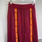 Missguided Streetwear Basketball Burgundy Red Athleisure Snap Front Pants Sz 4 Photo 7