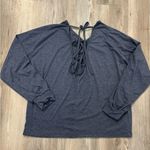 Blue long sleeve shirt with lace up back detail #casual #loungewear Photo 1