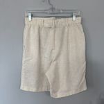 Sag Harbor Vintage  Linen Blend Off-White Pleated Front Shorts Approx Size 6 / 28 In Waist Photo 4