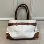 Coach Vintage K0720-F11199 Hampton Satchel White & Brown Leather Handbag Classic Photo 4