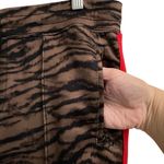 Pam & Gela Women's M H19 tiger cigarette track pant brown striped print joggers Photo 6