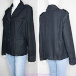 Attention NWOT women's black jean jacket with epaulette, size 14 Photo 13