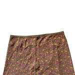 Free People Floral Olive Green Mini Skirt Sz 6 A-Line Lettuce Hem Boho Festival Photo 5