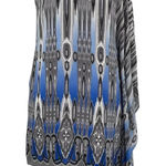 Jay Godfrey Paradis Silk One Shoulder Aztec Print Mini Dress Gray Blue Size 6 Photo 0