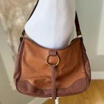 Bueno  Cognac Brown Textured Faux Leather Fringe Boho Shoulder Bag Purse Photo 0