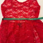 Victoria's Secret  Red Lace Lingerie Negligee Medium Sheer Sexy Valentines Day Photo 12