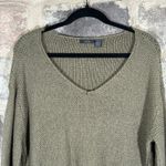 RDI  Sweater Womens Extra Large Green Brown V‎ Neck Elbow Pads Photo 1