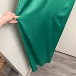 Liv Foster Foiled Satin Green Halter Dress 6 Photo 4