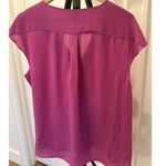 Halogen  Nordstrom Fuchsia Wrap Cross Front Blouse Size Large Dressy Office Photo 4