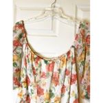 CEU) HUG Women Size medium floral dress off shoulder sleeves Elastic Top blouse White Photo 5