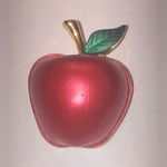 Red Enamel Apple Teacher School Vintage Brooch Photo 0