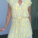 1. State  yellow and white floral tiered sleeveless mini dress Sz XS Photo 2