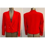 Pendleton VNTG Virgin Wool Cherry Red Gold Button Double Brested Blazer Sz S Photo 1