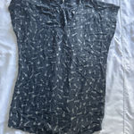 Joie  100% Silk Dress Tunic Blue Antique Key Print Women's Large Boho Bohemian Photo 0