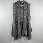 Anthro Moth Size XS / S Vest Cardigan Sweater Cotton Blend Open Cascade Front Gray Photo 2
