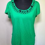 Banana Republic Green Fitted Cut Out Short Sleeve Tee Photo 1