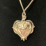 Heart Crystal Necklace with Rhinestone Angel Wings Purple Photo 1