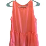 Francesca's Bright Pink Peplum Tank Top Size Small. Photo 1