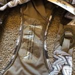 Perry Ellis NEW NWT Brown Tan White Chevron Crochet Knit Y2K Bikini Bottom Small Photo 6