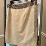 Evelyn skirt LINEN Rayon Beige beadded Natural‎ Skirt Red Size 8 Photo 0