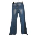 SheIn Blue Cotton Blend Wide Leg Flare Casual Denim Jeans Women Sz 27 Photo 1