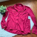 Charlotte Russe Red button down collar dress shirt blouse XSmall Photo 0