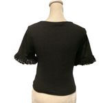 SheIn Black Ribbed Waist Top with Fringed Sleeves BRAND NEW NEVER WORN Photo 5