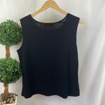 Misook  Black Knit Short Sleeve Tank Top L Photo 1