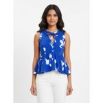 Proenza Schouler Size 6  Blue Pattern Cross Front Blouse "Cady" Photo 1