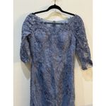 La Femme  SLATE Women's Tulle‎ Gown with Lace Applique and Illusion Top 29226 Photo 4